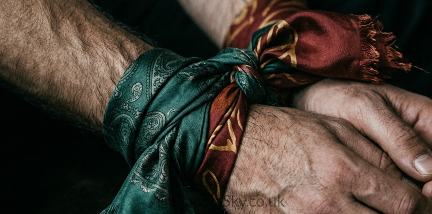 Scarf bondage with Mistress Claudia Sky